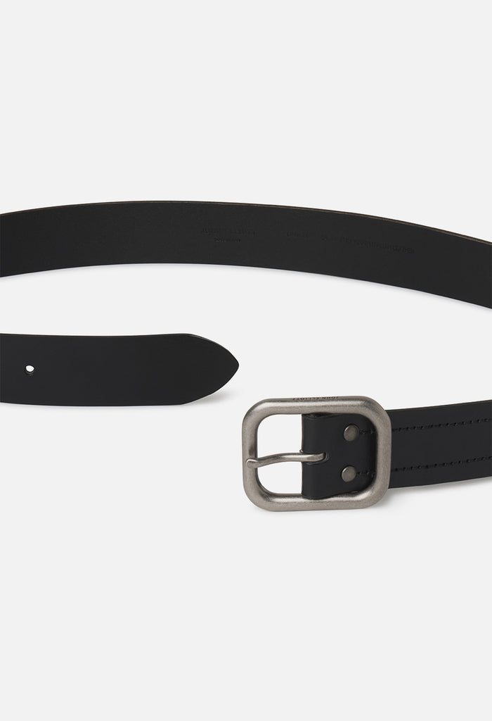 Dalton Leather Belt / Black x Nickel