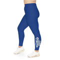 Dark Blue Plus Size Leggings — Subtle Side Script Graphic, Comfortable Everyday Activewear - 314 Originals