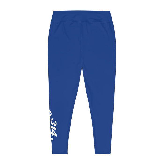 Dark Blue Plus Size Leggings — Subtle Side Script Graphic, Comfortable Everyday Activewear - 314 Originals