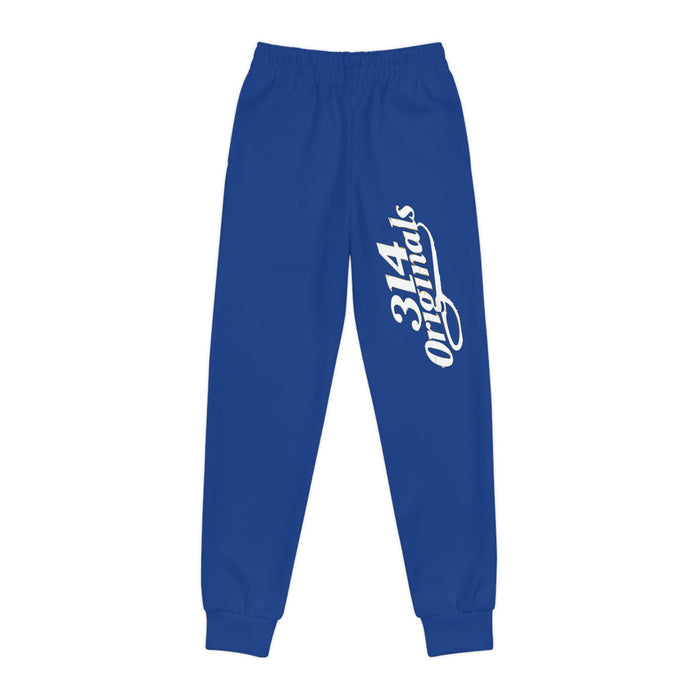 Dark Blue Youth Joggers with 314 Originals Side Graphic — Kids Athletic Sweatpants - 314 Originals