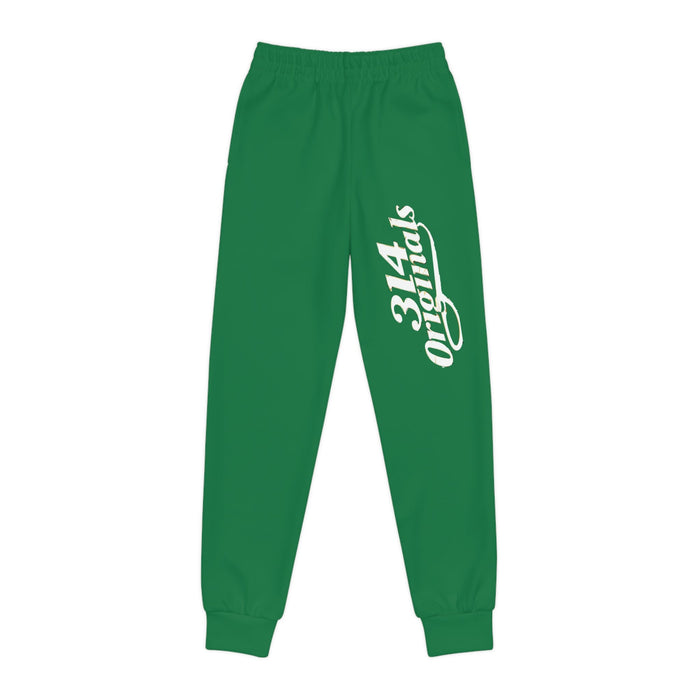 Dark Green Youth Joggers with 314 Originals Side Graphic — Kids Athletic Sweatpants - 314 Originals