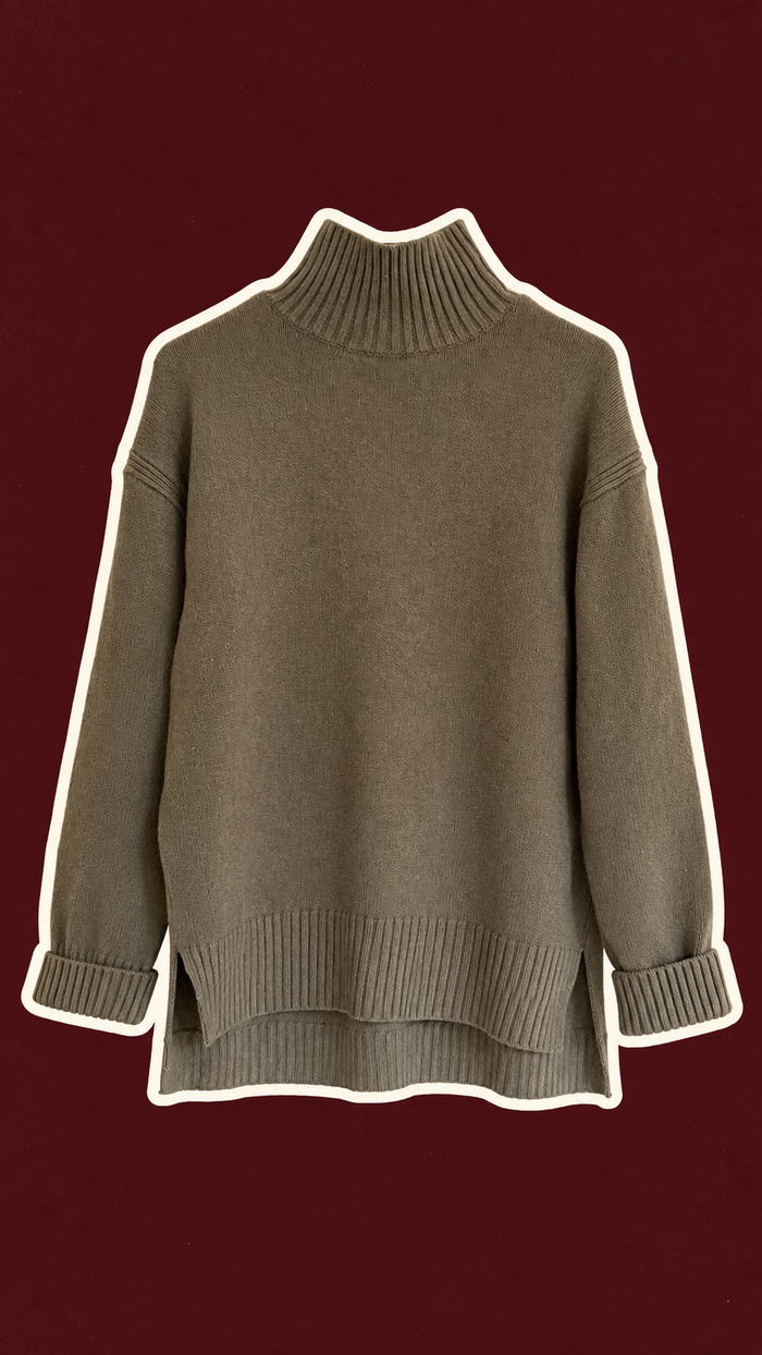 Dark Olive Turtleneck Sweater