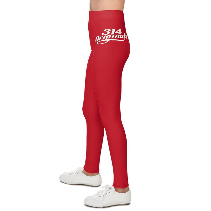 Dark Red 314 Script Kids' Printed Leggings - 314 Originals