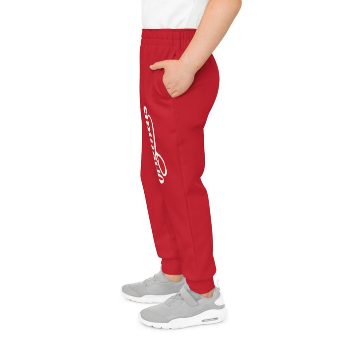Dark Red Youth Joggers with 314 Originals Side Graphic — Kids Athletic Sweatpants - 314 Originals
