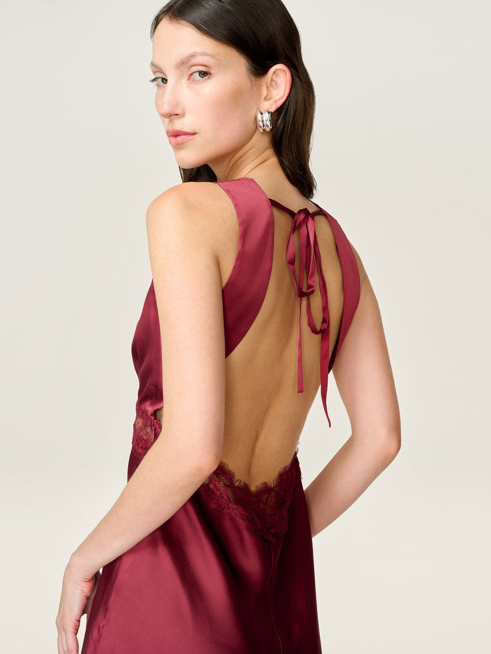 Darlia Mini Dress in Merlot