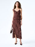 Darline Skirt in Brown Starburst Print