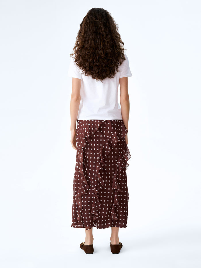 Darline Skirt in Brown Starburst Print
