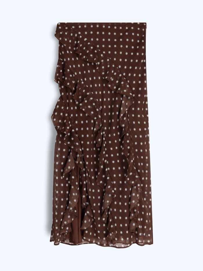 Darline Skirt in Brown Starburst Print