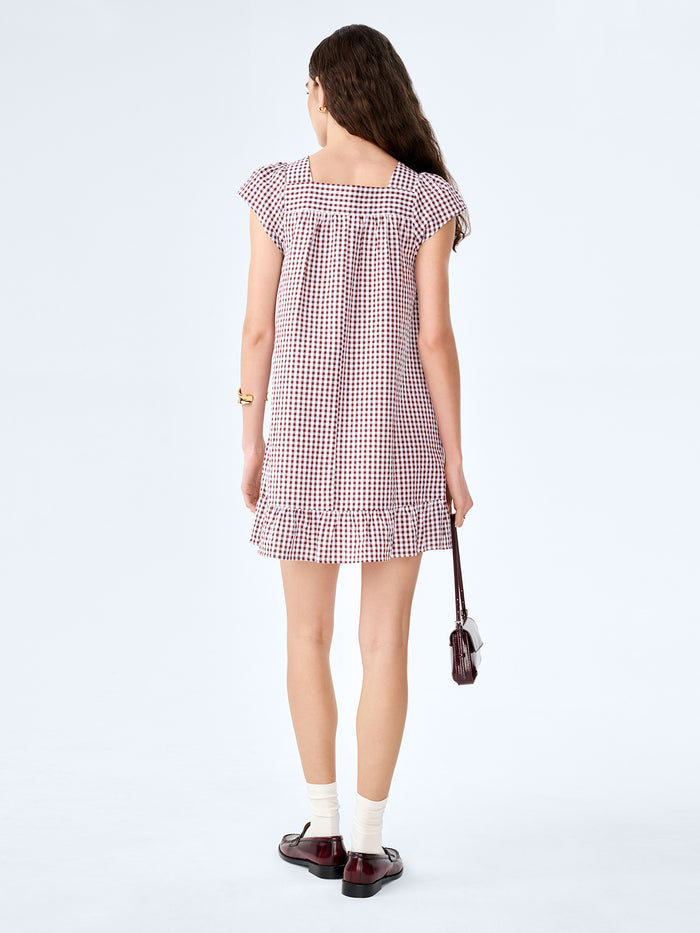 Delphine Dress in Choclate/Cream Gingham