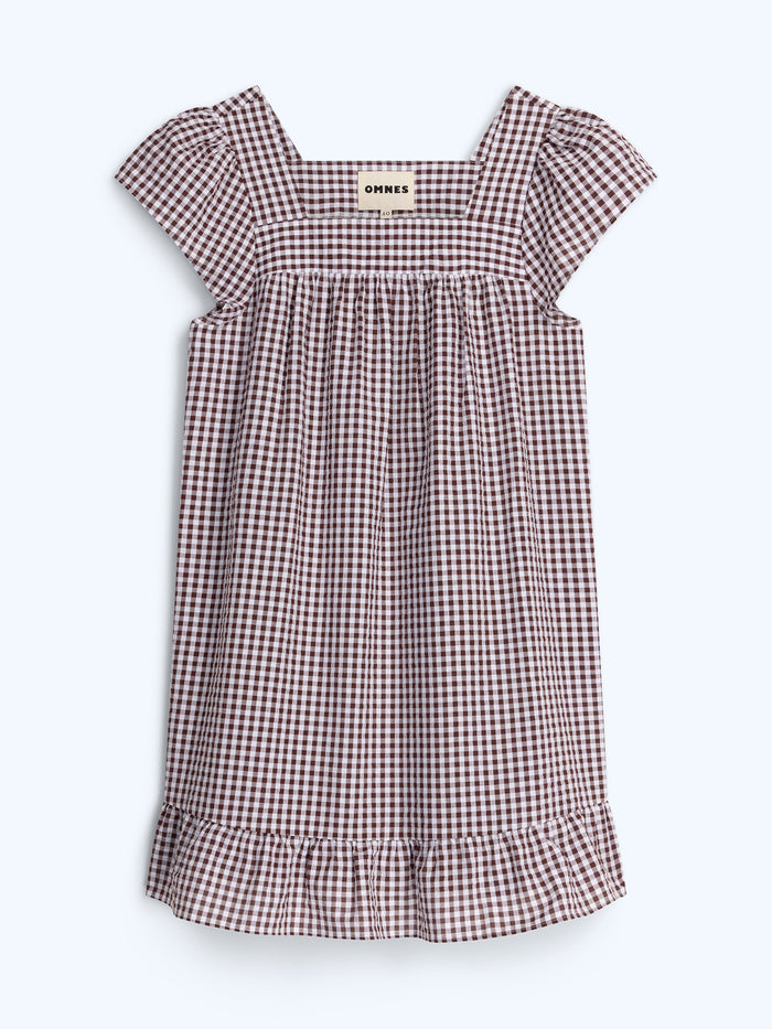 Delphine Dress in Choclate/Cream Gingham