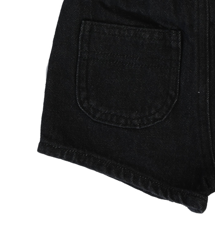 Denim Pull On Shorts- Black Denim