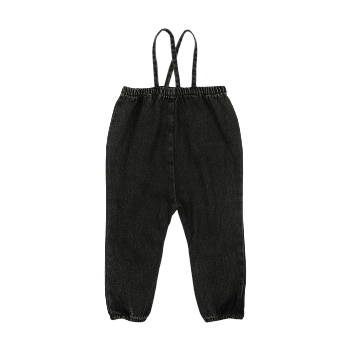 Denim Suspender Pants - Black