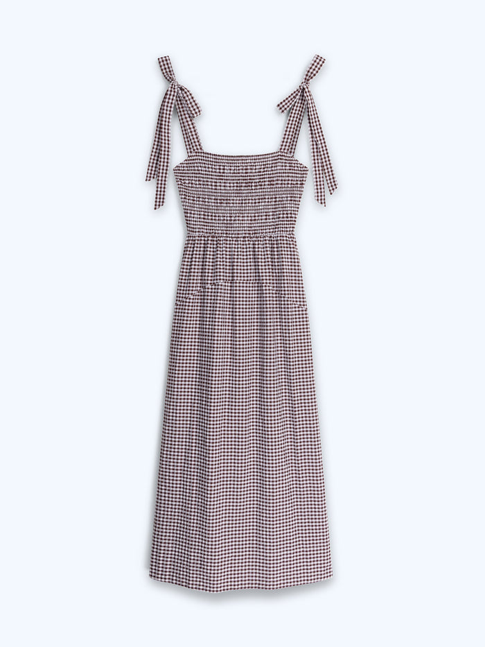 Dixie Dress in Chocolate and Cream Gingham