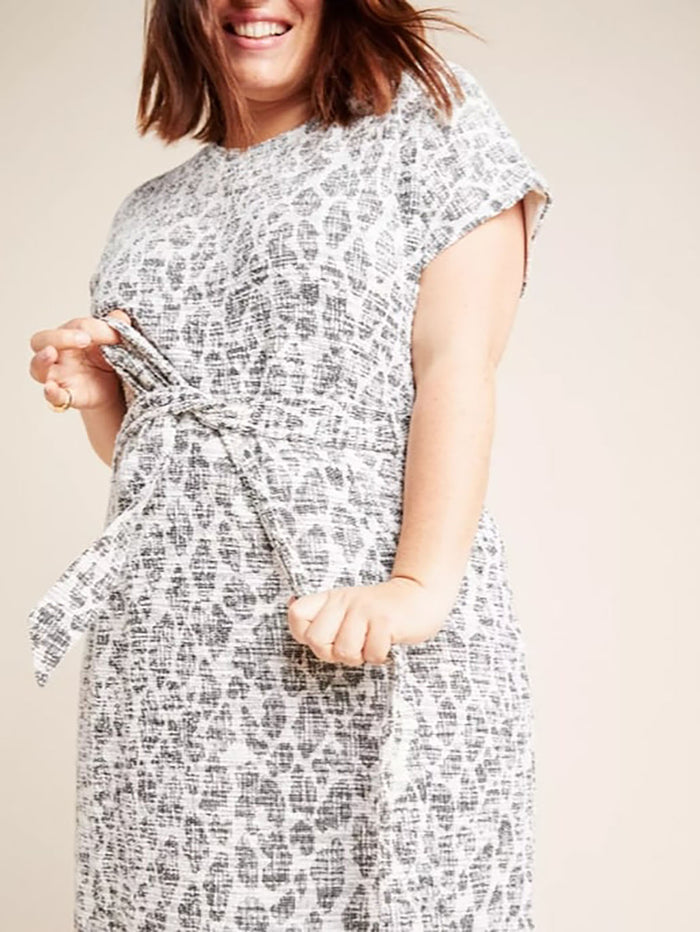 Dolan Left Coast 2X (22) Ivory & Black Animal Dots Dress