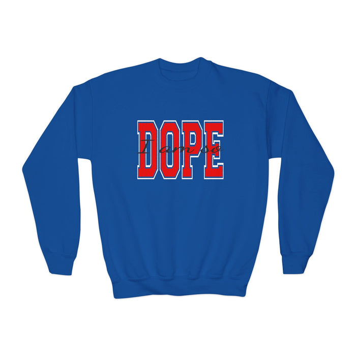 'DOPE' Varsity Graphic Youth Crewneck Sweatshirt - 314 Originals