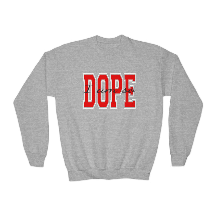 'DOPE' Varsity Graphic Youth Crewneck Sweatshirt - 314 Originals