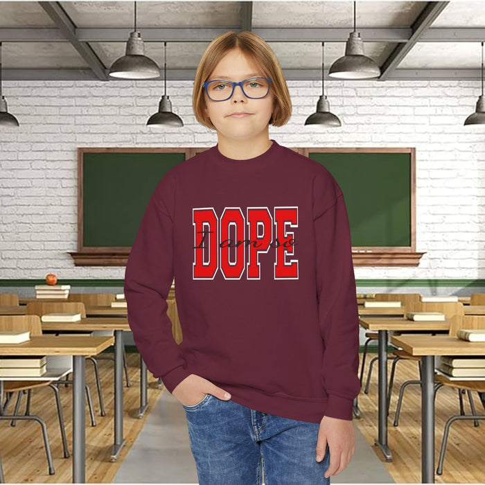 'DOPE' Varsity Graphic Youth Crewneck Sweatshirt - 314 Originals