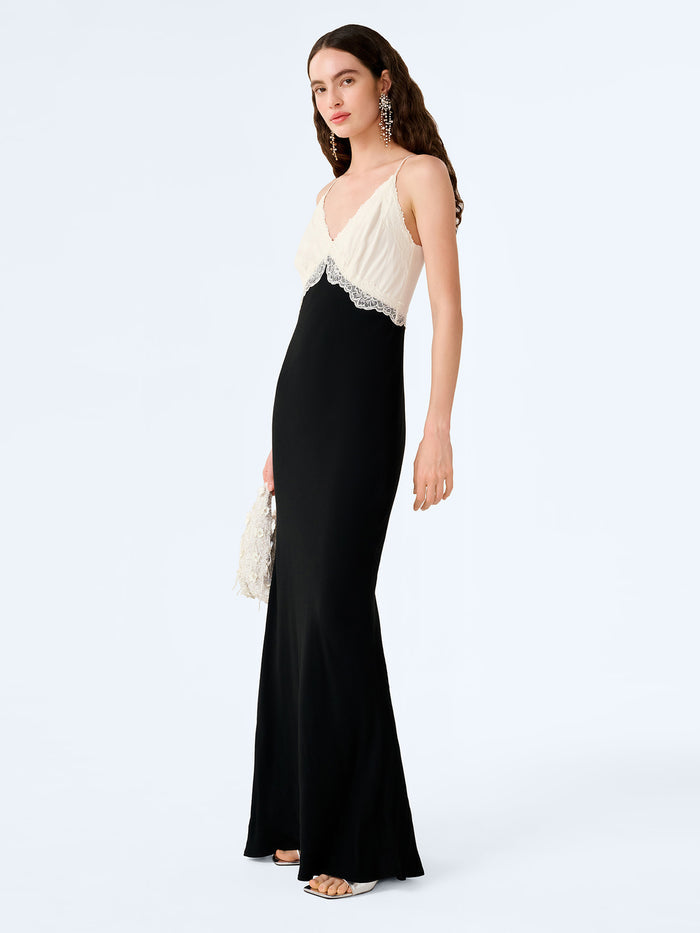 Drew Maxi Dress in Black and White