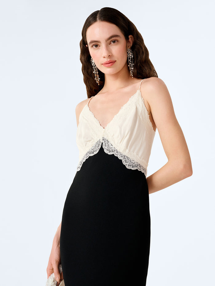 Drew Maxi Dress in Black and White