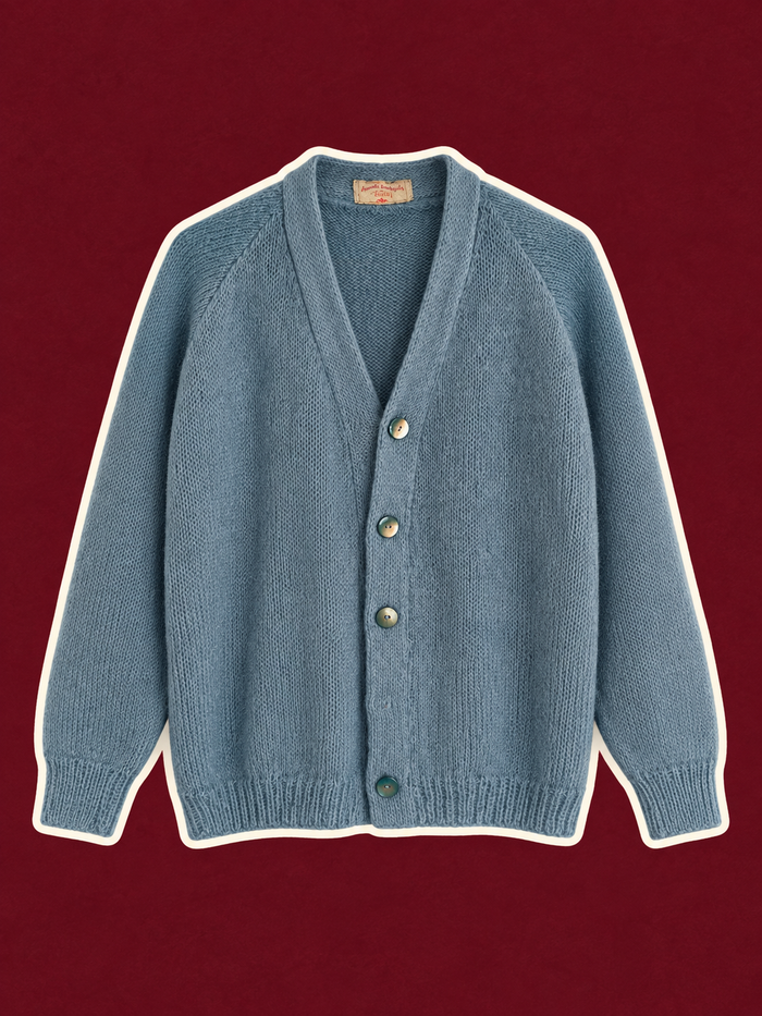 Dusty Blue Knit Cardigan