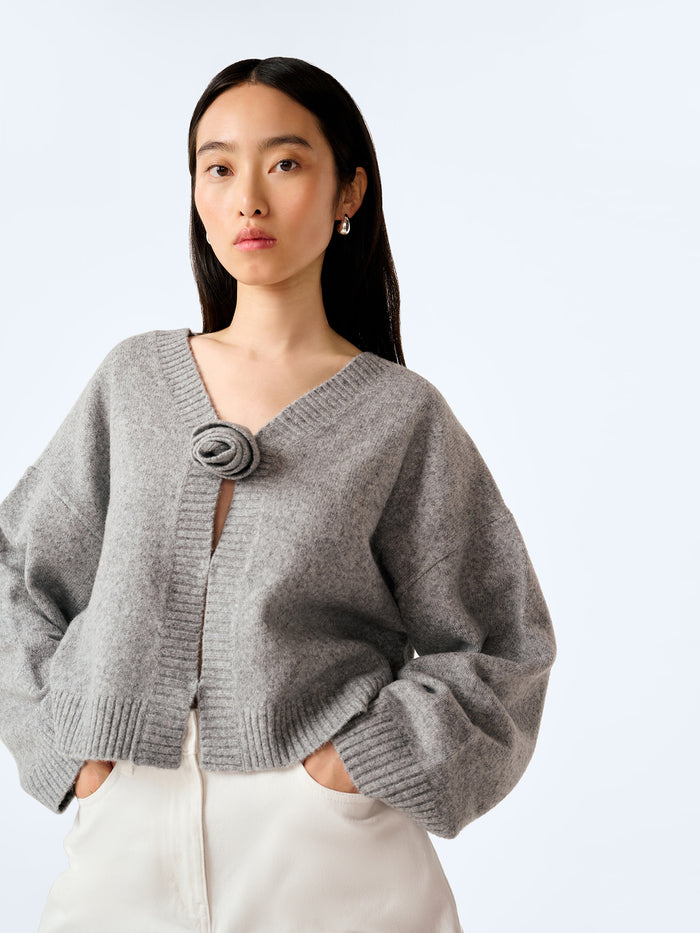 Dylan Cardigan in Grey Marl