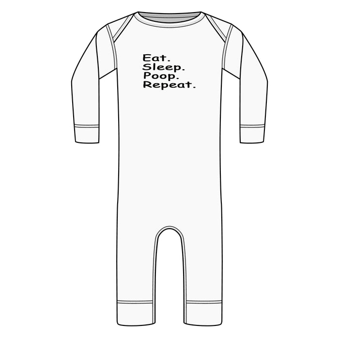Infant Bodysuit "Eat. Sleep. Poop. Repeat." — Long-Leg Rib Baby Romper - 314 Originals