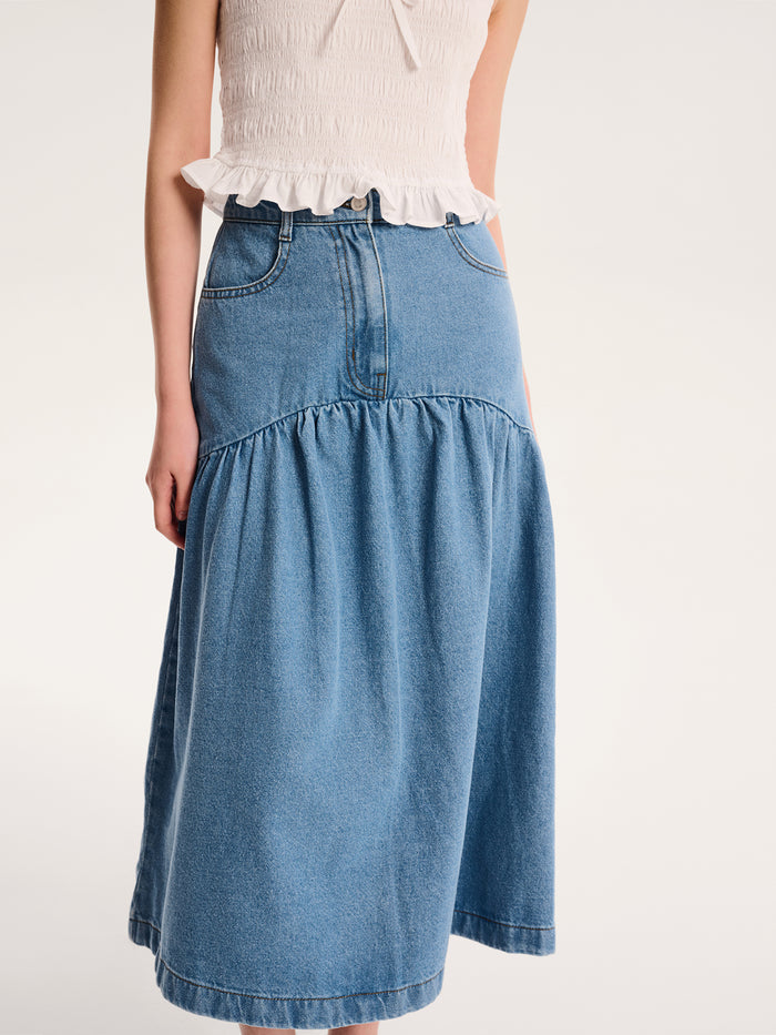 Ellie-May Skirt in Light Wash