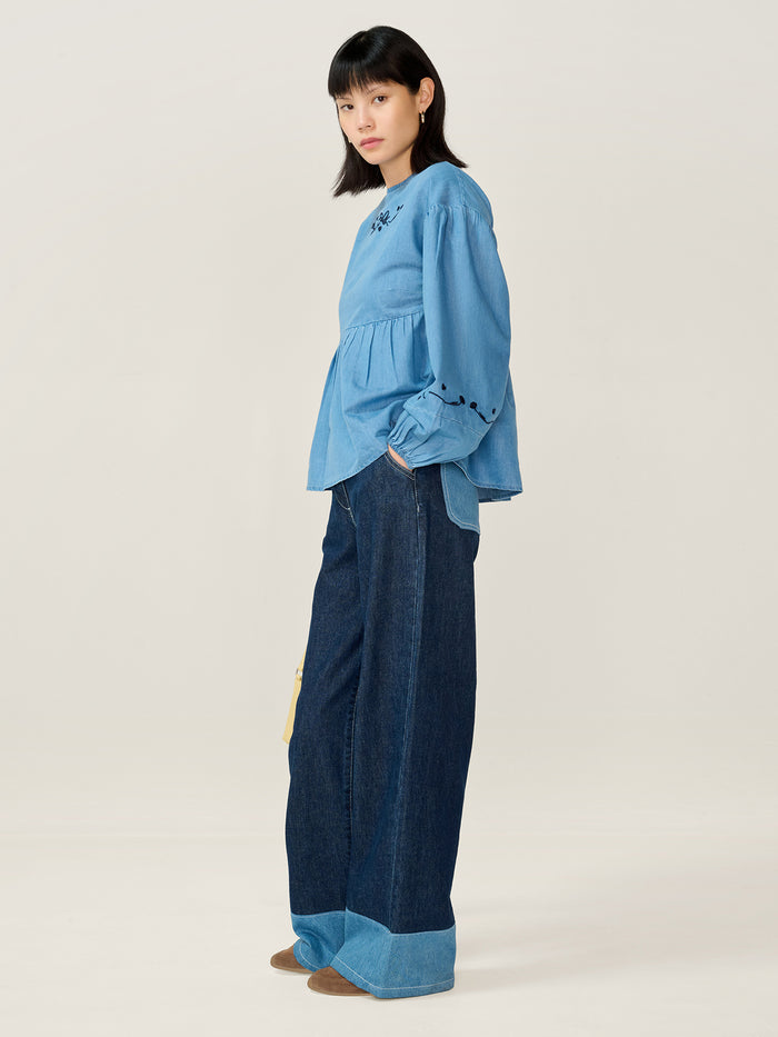 Elma Blouse in Chambray