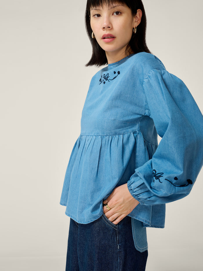 Elma Blouse in Chambray