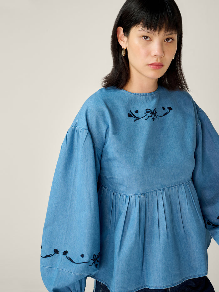 Elma Blouse in Chambray