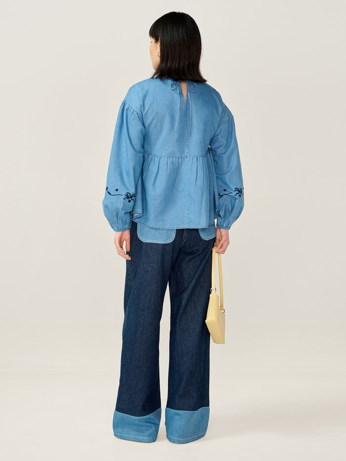 Elma Blouse in Chambray
