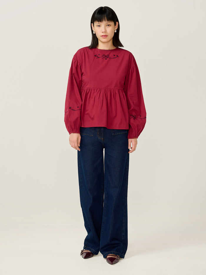 Elma Blouse in Merlot