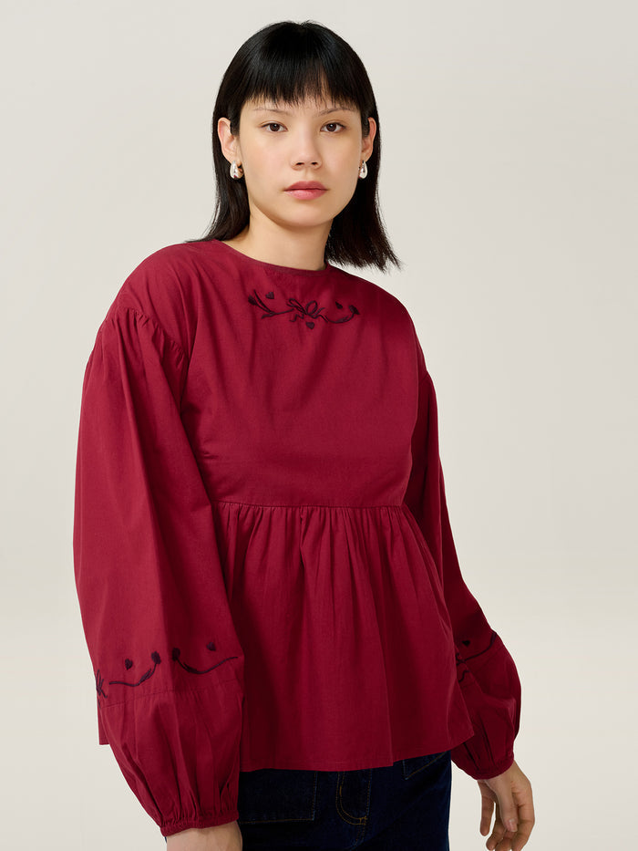 Elma Blouse in Merlot