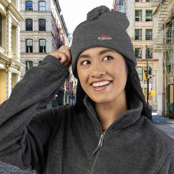Embroidered Pom-Pom Knit Cap — '314 Originals' Beanie - 314 Originals