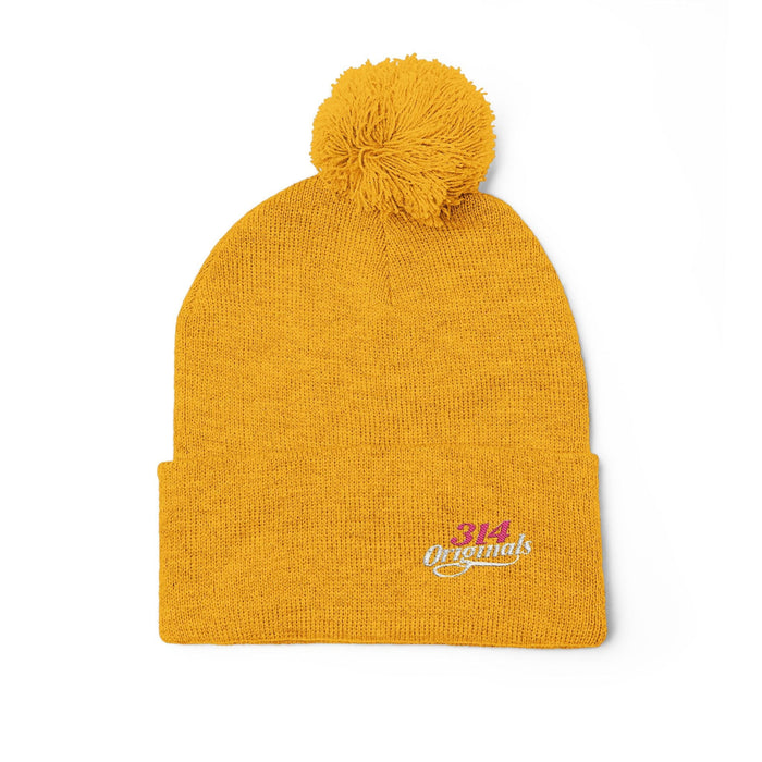 Embroidered Pom-Pom Knit Cap — '314 Originals' Beanie - 314 Originals