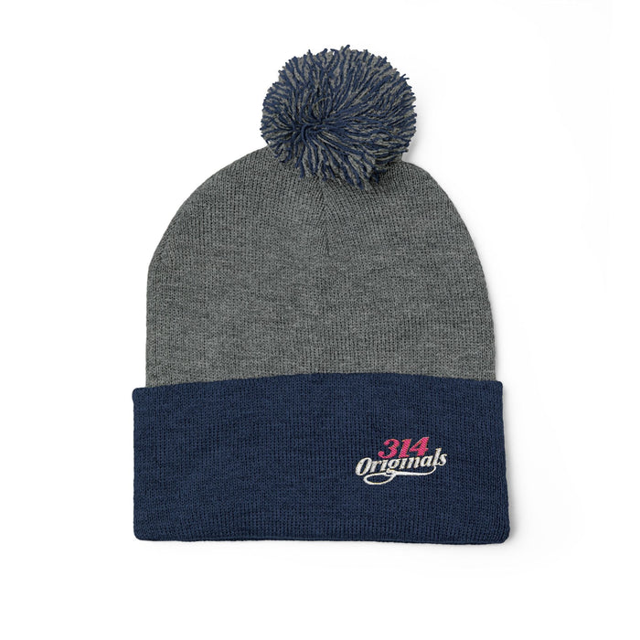 Embroidered Pom-Pom Knit Cap — '314 Originals' Beanie - 314 Originals