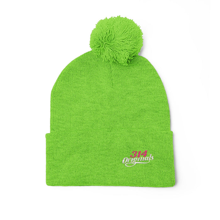 Embroidered Pom-Pom Knit Cap — '314 Originals' Beanie - 314 Originals