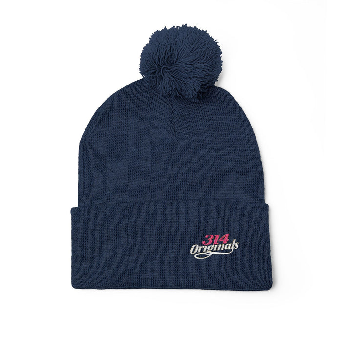 Embroidered Pom-Pom Knit Cap — '314 Originals' Beanie - 314 Originals