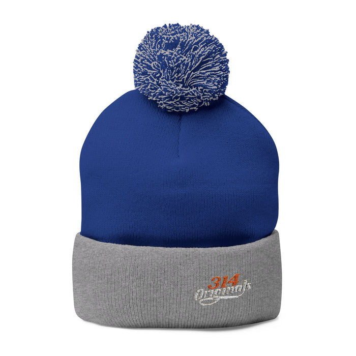 Embroidered Pom-Pom Knit Beanie – Cozy Winter Hat with Small Script Logo - 314 Originals