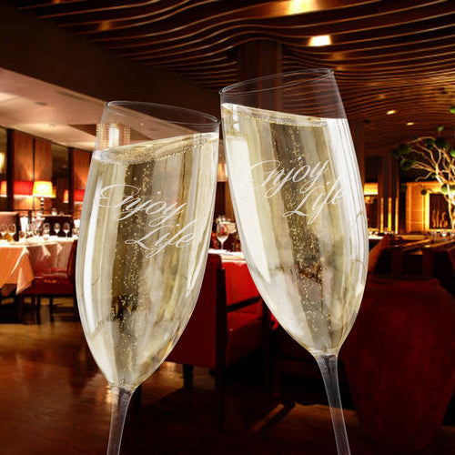 'Enjoy Life' Engraved 8oz Champagne Flute - 314 Originals