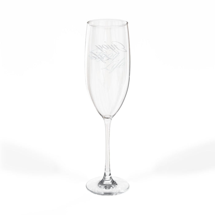 'Enjoy Life' Engraved 8oz Champagne Flute - 314 Originals