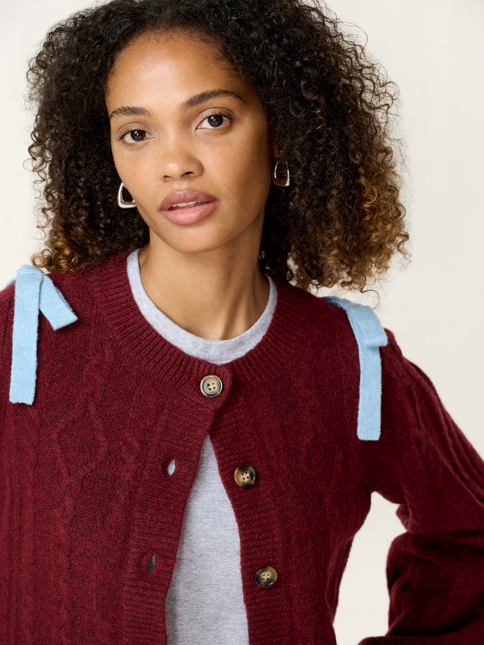 Eugina Cardigan in Merlot