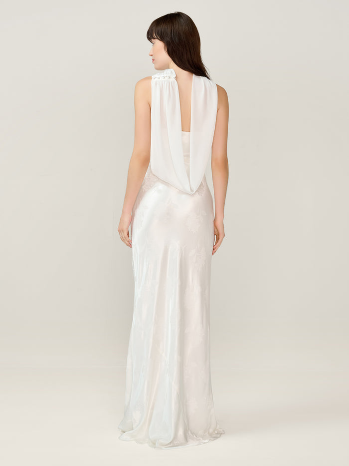 Faith Jacquard Dress in Ivory