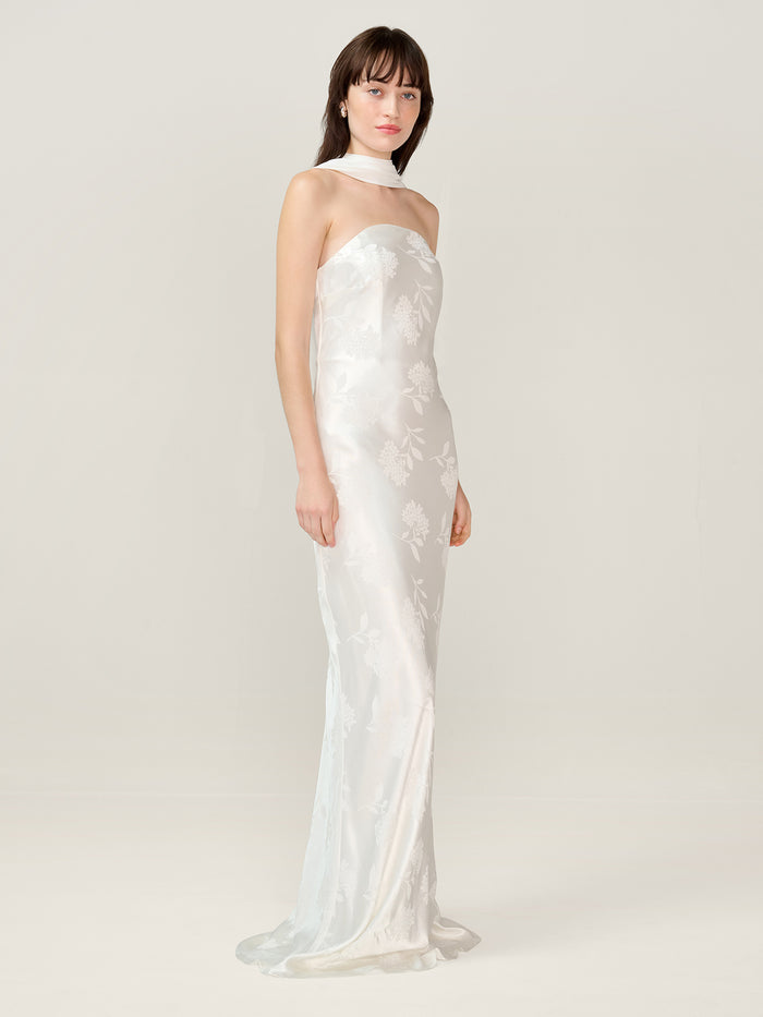 Faith Jacquard Dress in Ivory