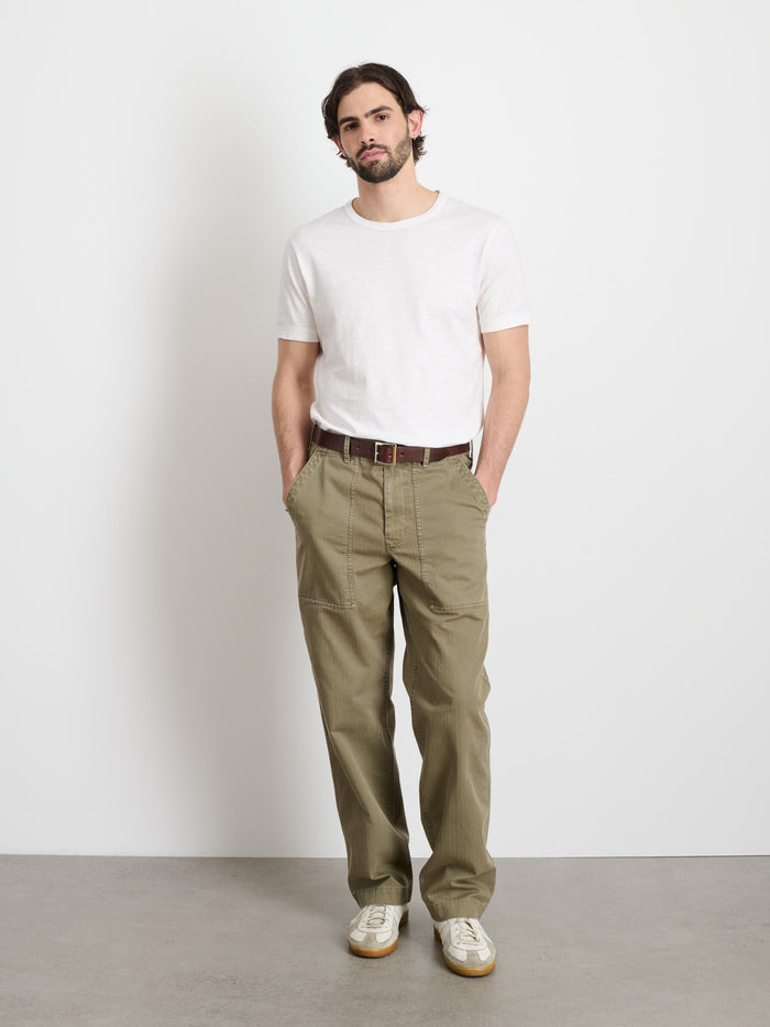 Field Pant In Herringbone In Vintage Olive