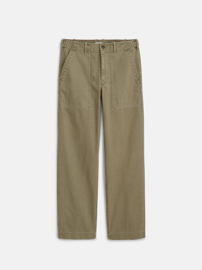 Field Pant In Herringbone In Vintage Olive