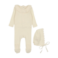 Fine Pointelle Ruffle Collar Footie Set