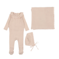 Fine Pointelle Ruffle Layette Set Petal