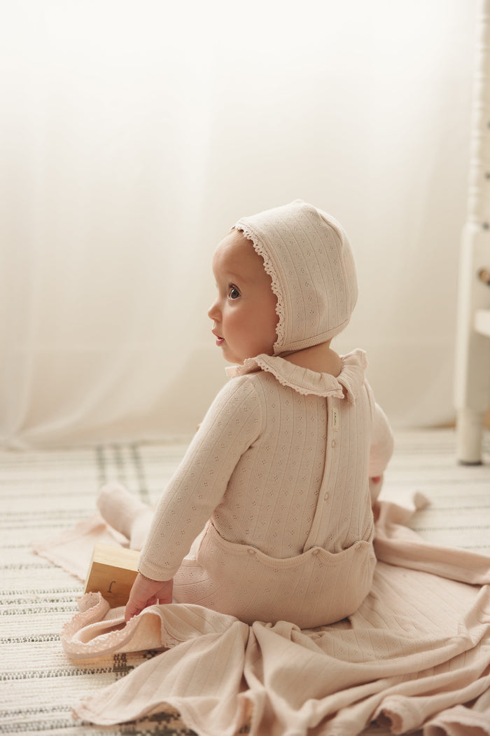Fine Pointelle Ruffle Layette Set Petal