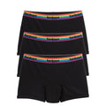 First Line Period 4.5" Trunks 3-Pack - Black Rainbow Logo